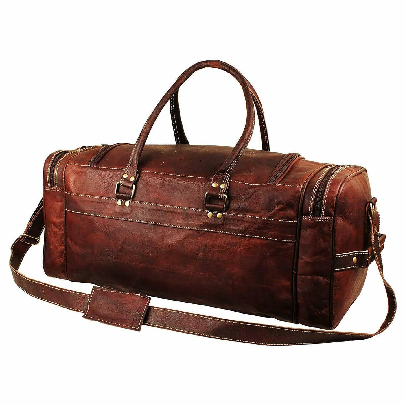 Traveler Weekender Duffle Leather Bag + FREE Toiletry Bag