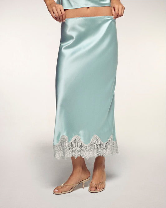 Lace Midi Skirt Sunset Blue