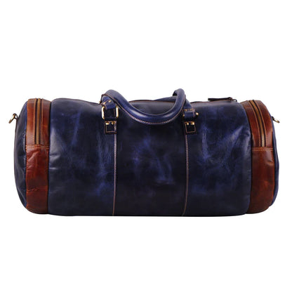 The O-Blue Sapphire leather travel duffel bag