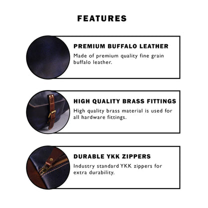 The O-Blue Sapphire leather travel duffel bag