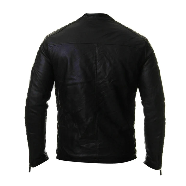 Men's Fashion Stand Collar Leather Jackets