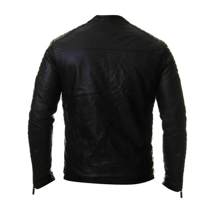 Men's Fashion Stand Collar Leather Jackets