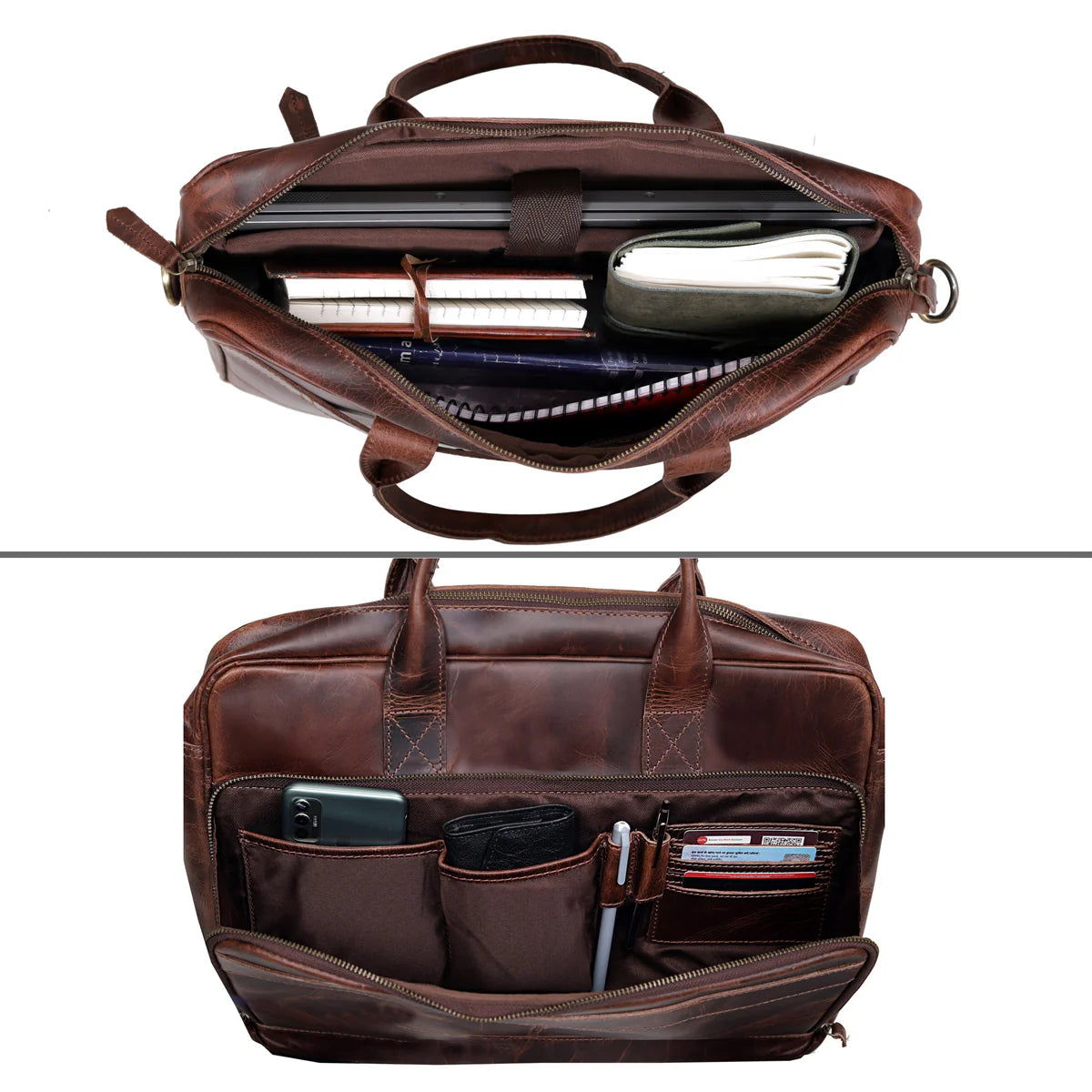 VIRGINIA LEATHER BRIEFCASE BAG