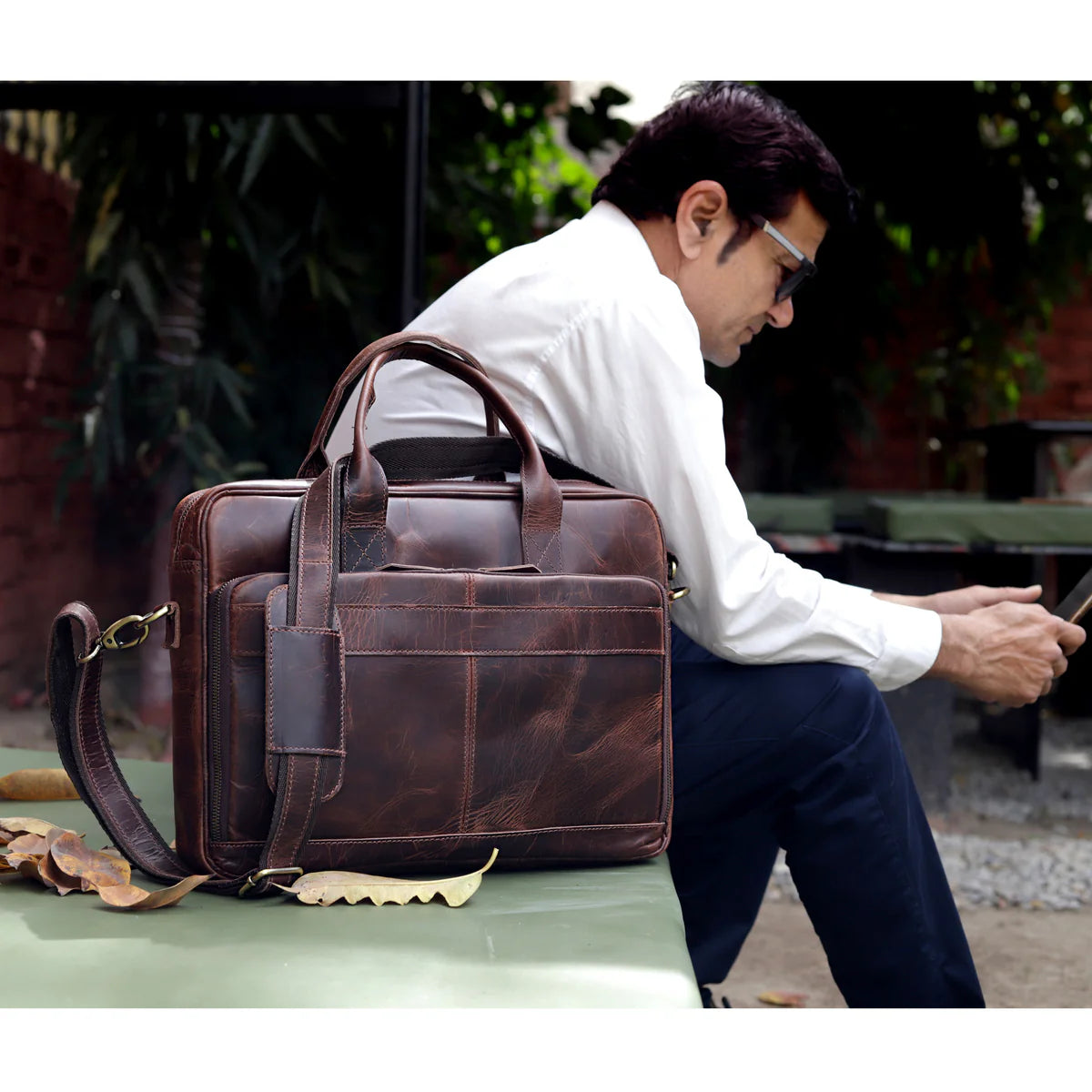 VIRGINIA LEATHER BRIEFCASE BAG