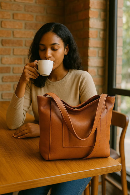 Luvena Leather Tote Bag