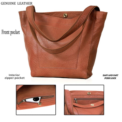 Luvena Leather Tote Bag