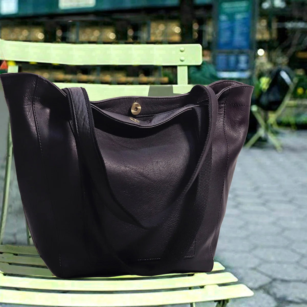 Luvena Leather Tote Bag